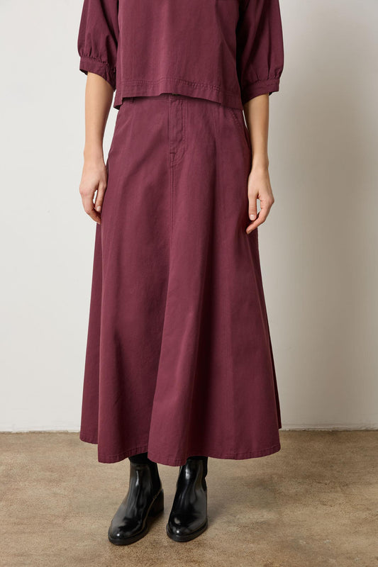 Seamed Maxi Skirt in color Merlot Image A1