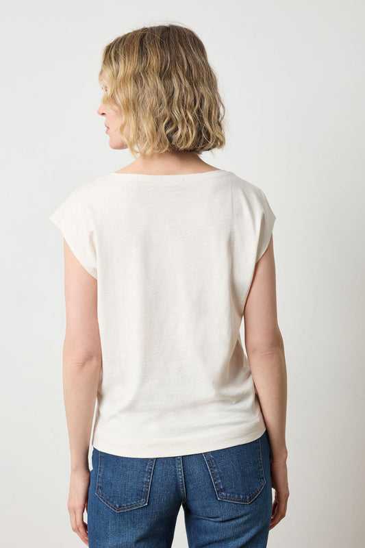 Seamed Wedge Tee Womens Top Talc A2