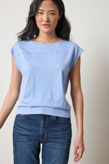 Seamed Wedge Tee Womens Top Wedgewood A1
