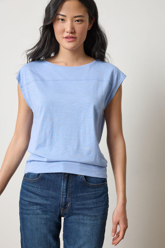 Seamed Wedge Tee Womens Top Wedgewood A1