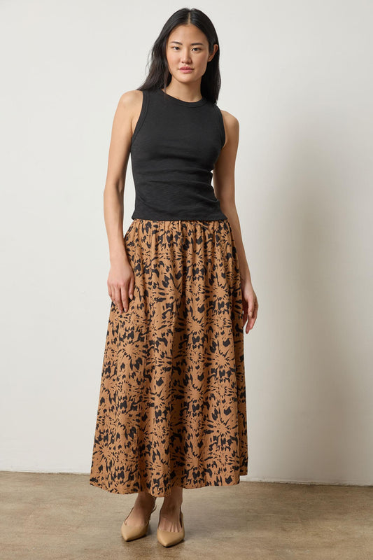 Rib Slub Side Pleat Tank in color Black Image A0