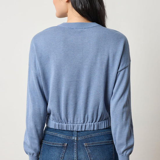 Elastic Waist Henley Sweater Womens Sweater Bluebell A2