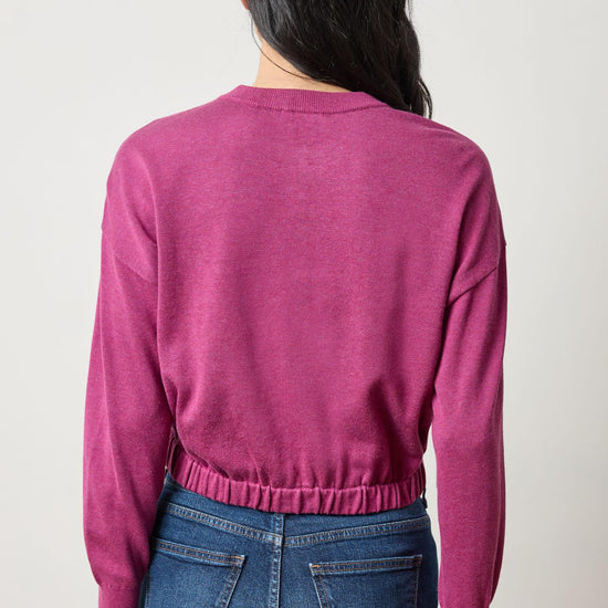 Elastic Waist Henley Sweater Womens Sweater Dahlia A2