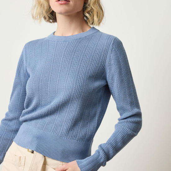Multi Stitch Pullover Sweater Womens Sweater Bluebell A1