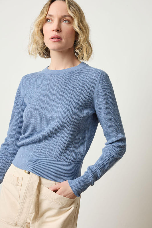 Multi Stitch Pullover Sweater Womens Sweater Bluebell A1