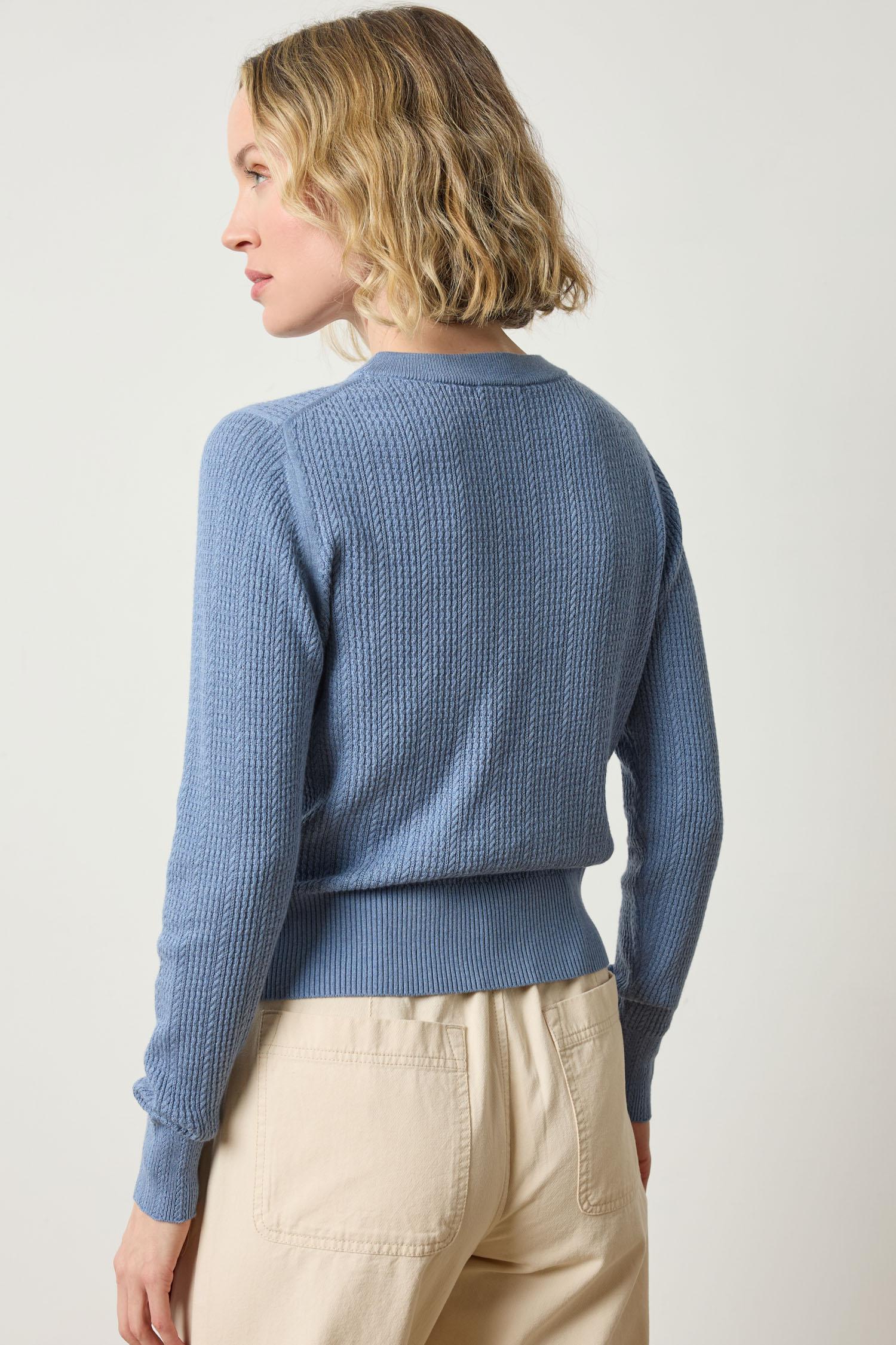 Multi Stitch Pullover Sweater Womens Sweater Bluebell A2