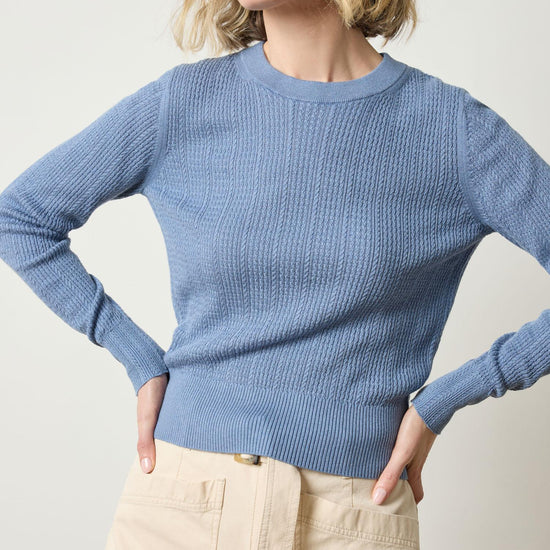Multi Stitch Pullover Sweater Womens Sweater Bluebell A3