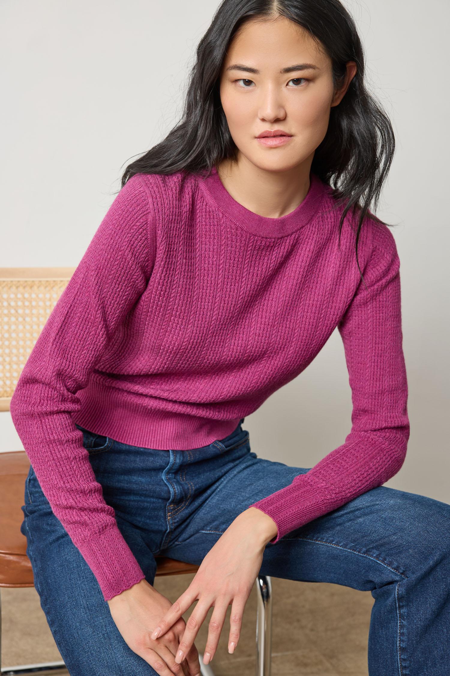 Multi Stitch Pullover Sweater Womens Sweater Dahlia A3