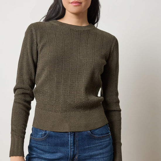 Multi Stitch Pullover Sweater Womens Sweater Fir A1