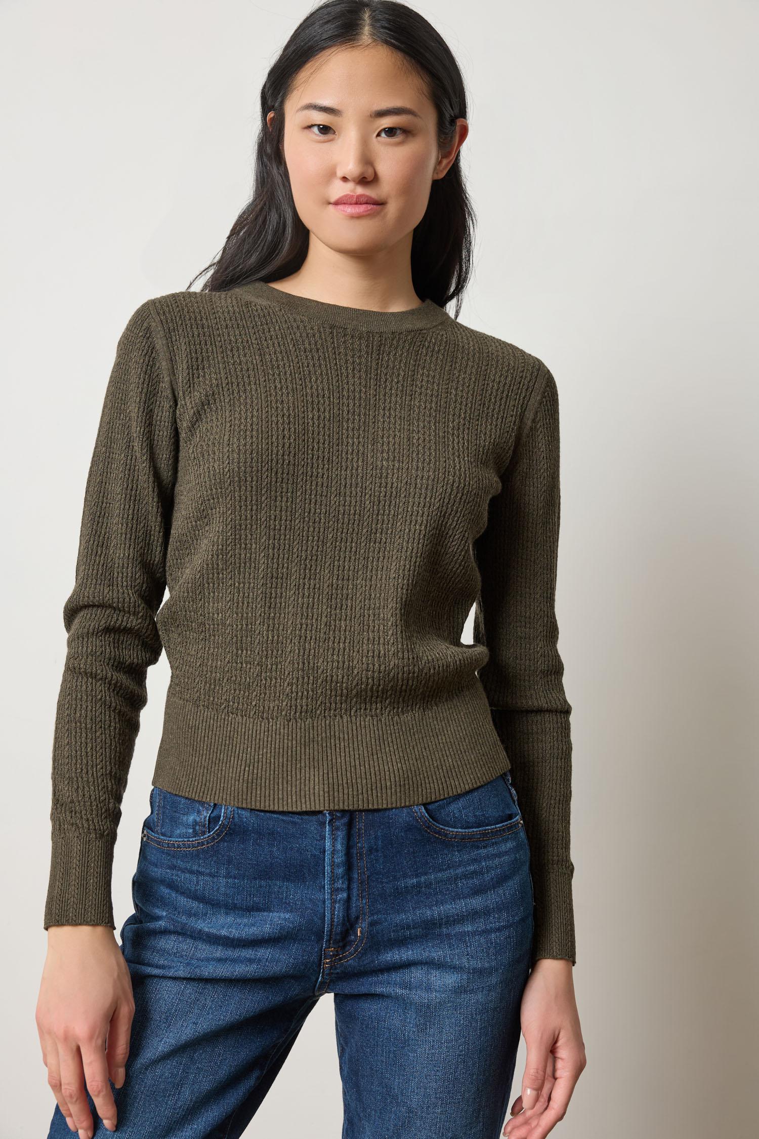 Multi Stitch Pullover Sweater Womens Sweater Fir A1