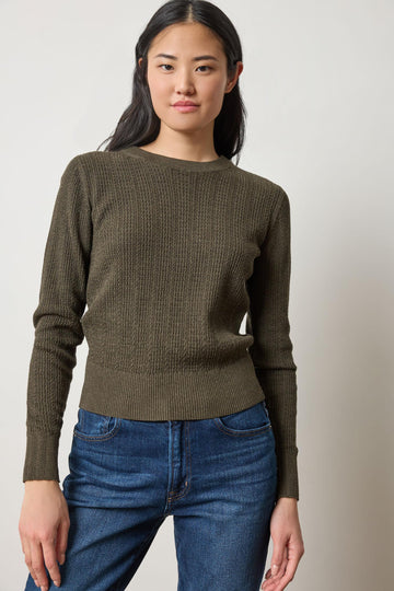 Multi Stitch Pullover Sweater Womens Sweater Fir A1