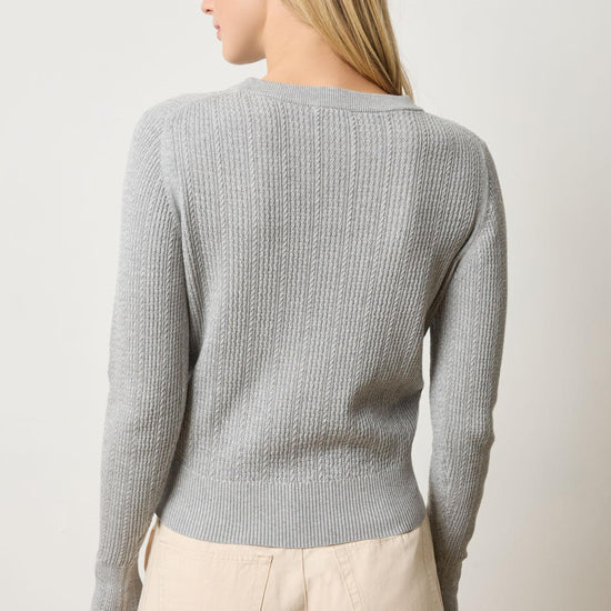 Multi Stitch Pullover Sweater Womens Sweater Heather Grey A2