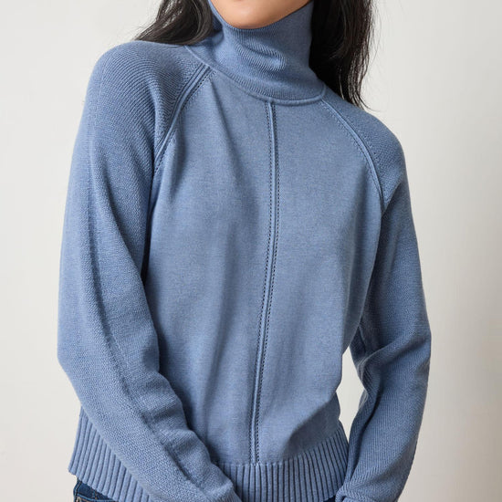 Relaxed Turtleneck Sweater Womens Sweater Bluebell A1
