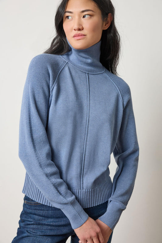Relaxed Turtleneck Sweater Womens Sweater Bluebell A1