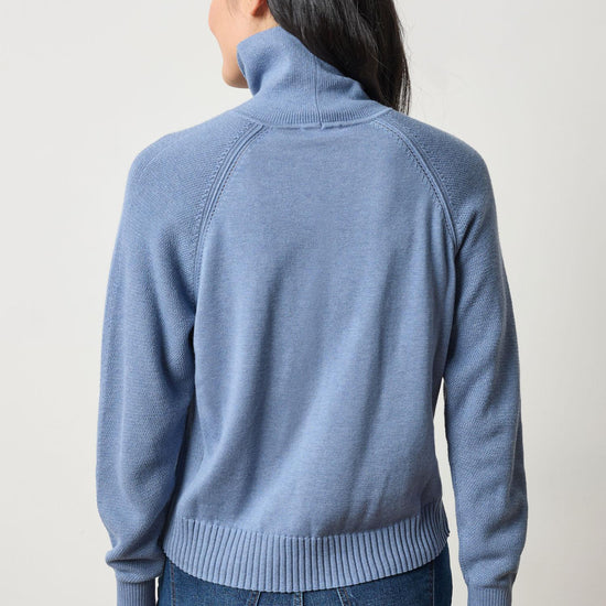 Relaxed Turtleneck Sweater Womens Sweater Bluebell A2