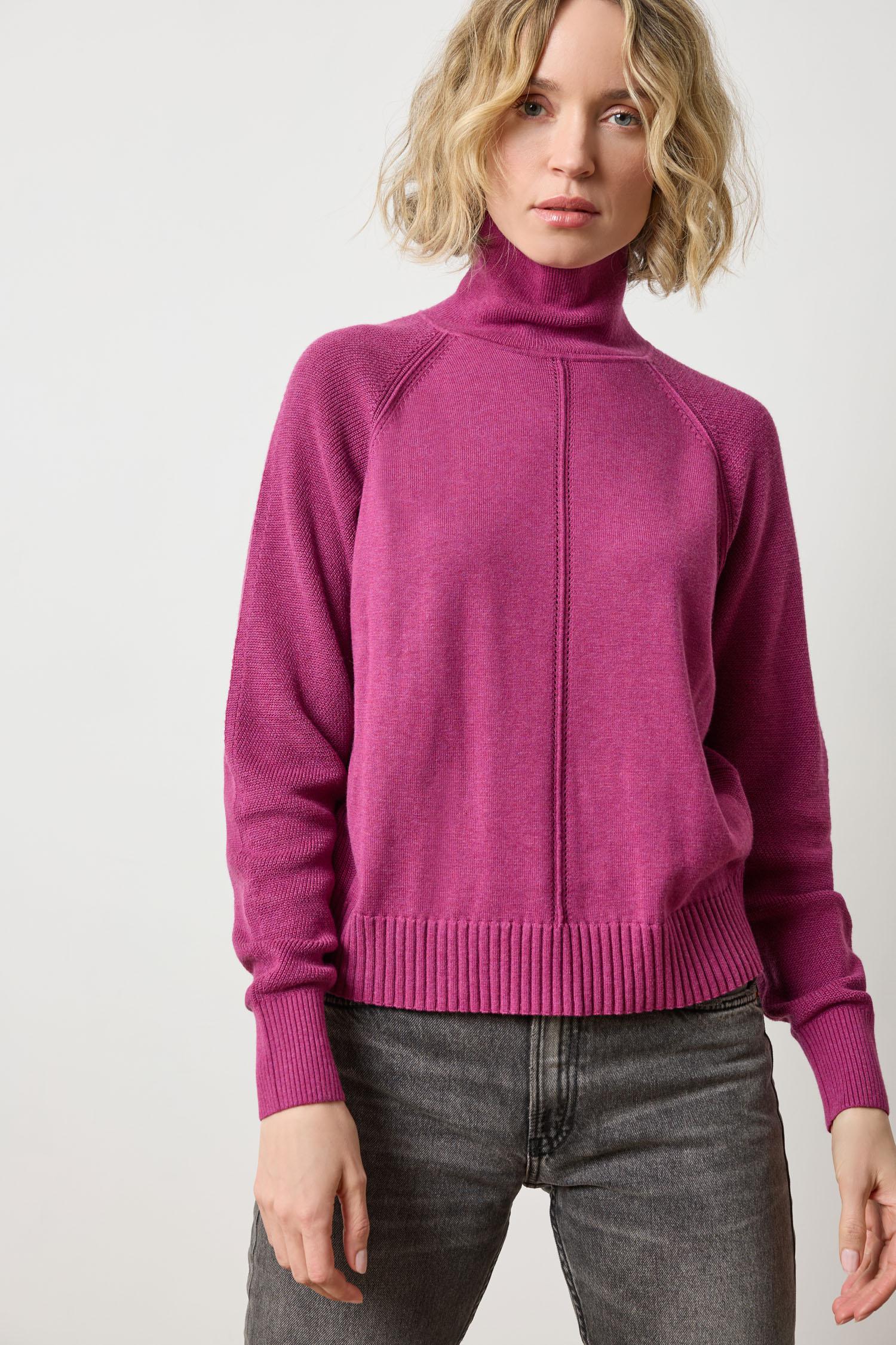 Relaxed Turtleneck Sweater Womens Sweater Dahlia A1