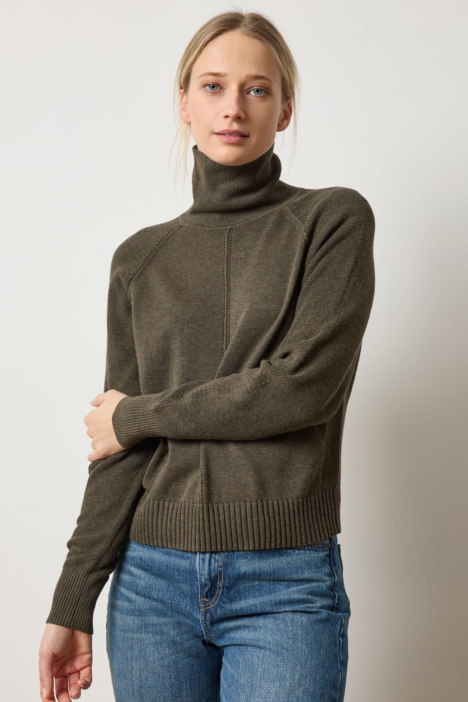 Relaxed Turtleneck Sweater Womens Sweater Fir A1