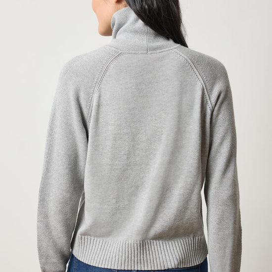 Relaxed Turtleneck Sweater Womens Sweater Heather Grey A2