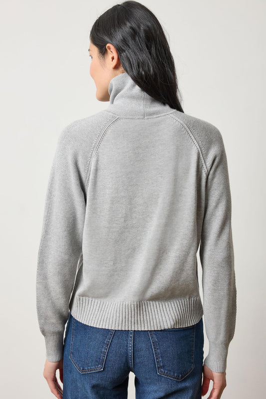 Relaxed Turtleneck Sweater Womens Sweater Heather Grey A2