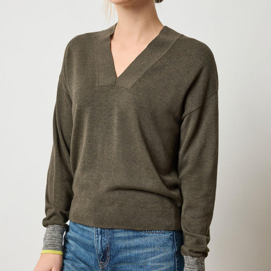 V-Neck Pullover Sweater Womens Sweater Fir A1