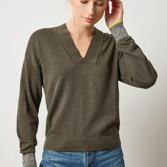 V-Neck Pullover Sweater Womens Sweater Fir A3
