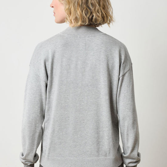 V-Neck Pullover Sweater Womens Sweater Heather Grey A2