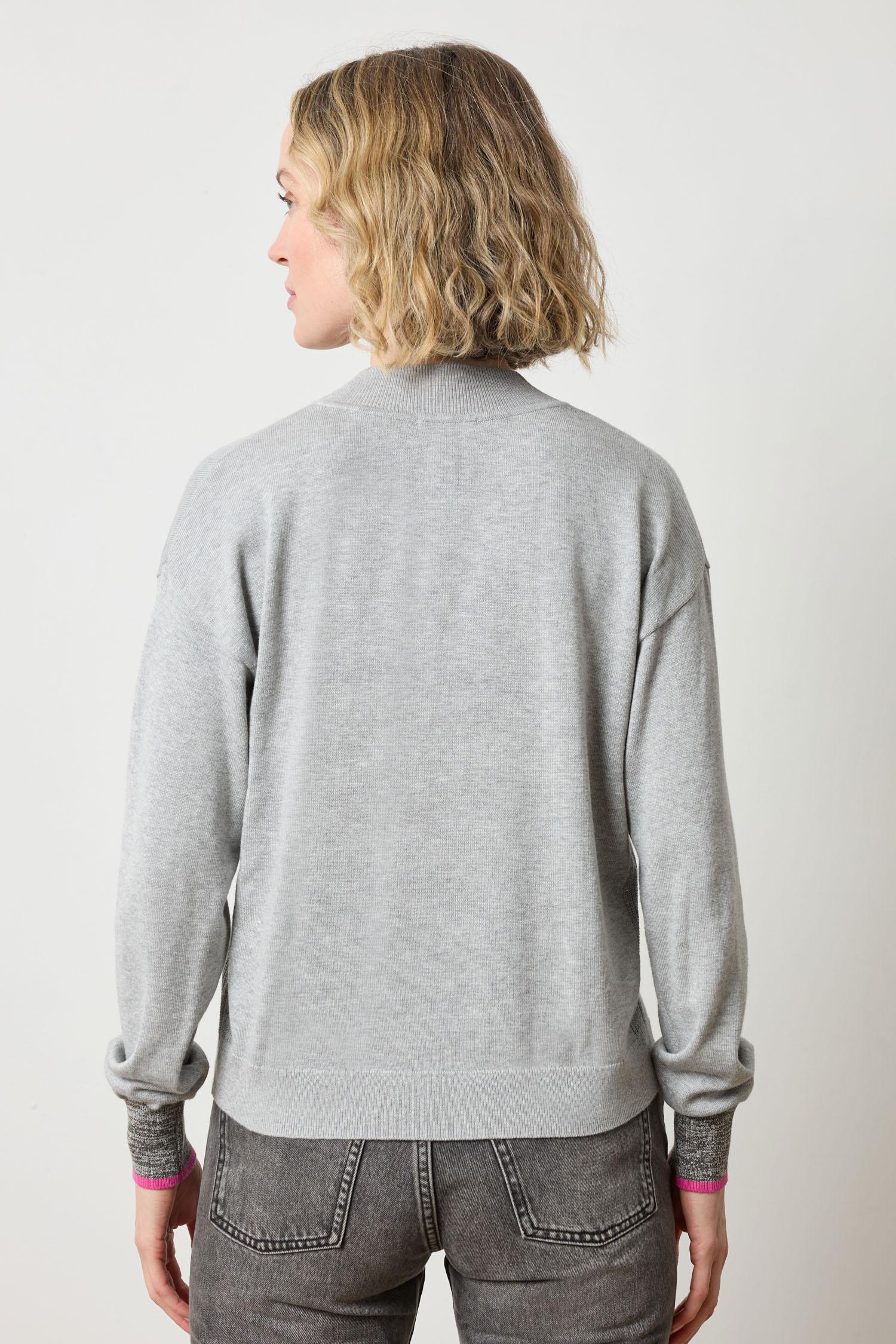 V-Neck Pullover Sweater Womens Sweater Heather Grey A2