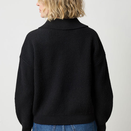 Keyhole Rib Sweater Womens Sweater Black A2