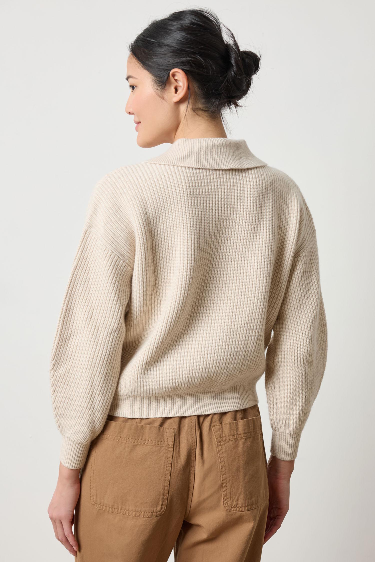 Keyhole Rib Sweater Womens Sweater Oat A2