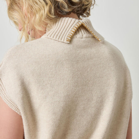 Turtleneck Wedge Sweater in color Oat Image A3
