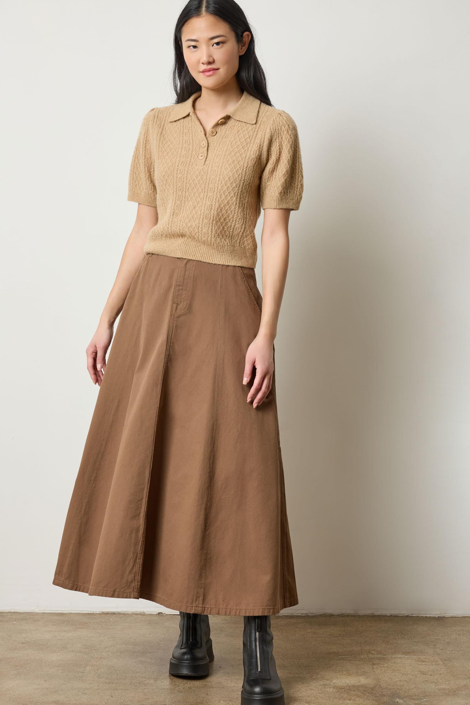 Mixed Stitch Elbow Sleeve Polo – Lilla P