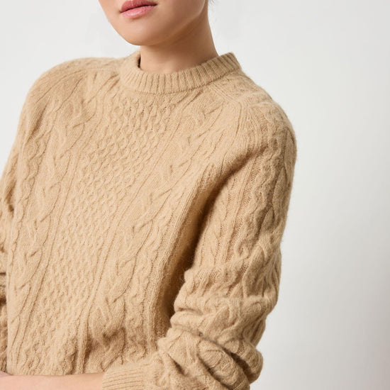 Mixed Stitch Pullover Womens Sweater Birch A1