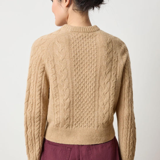 Mixed Stitch Pullover Womens Sweater Birch A2