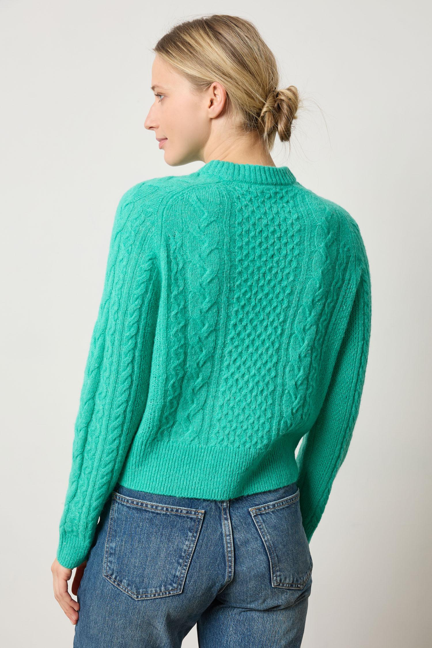 Mixed Stitch Pullover Womens Sweater Cascade A2