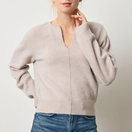 Split Neck Raglan Pullover in color Quartz Image A1
