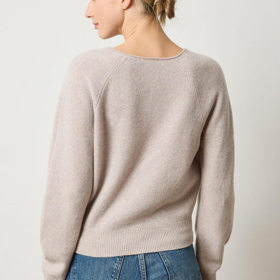 Split Neck Raglan Pullover in color Quartz Image A2