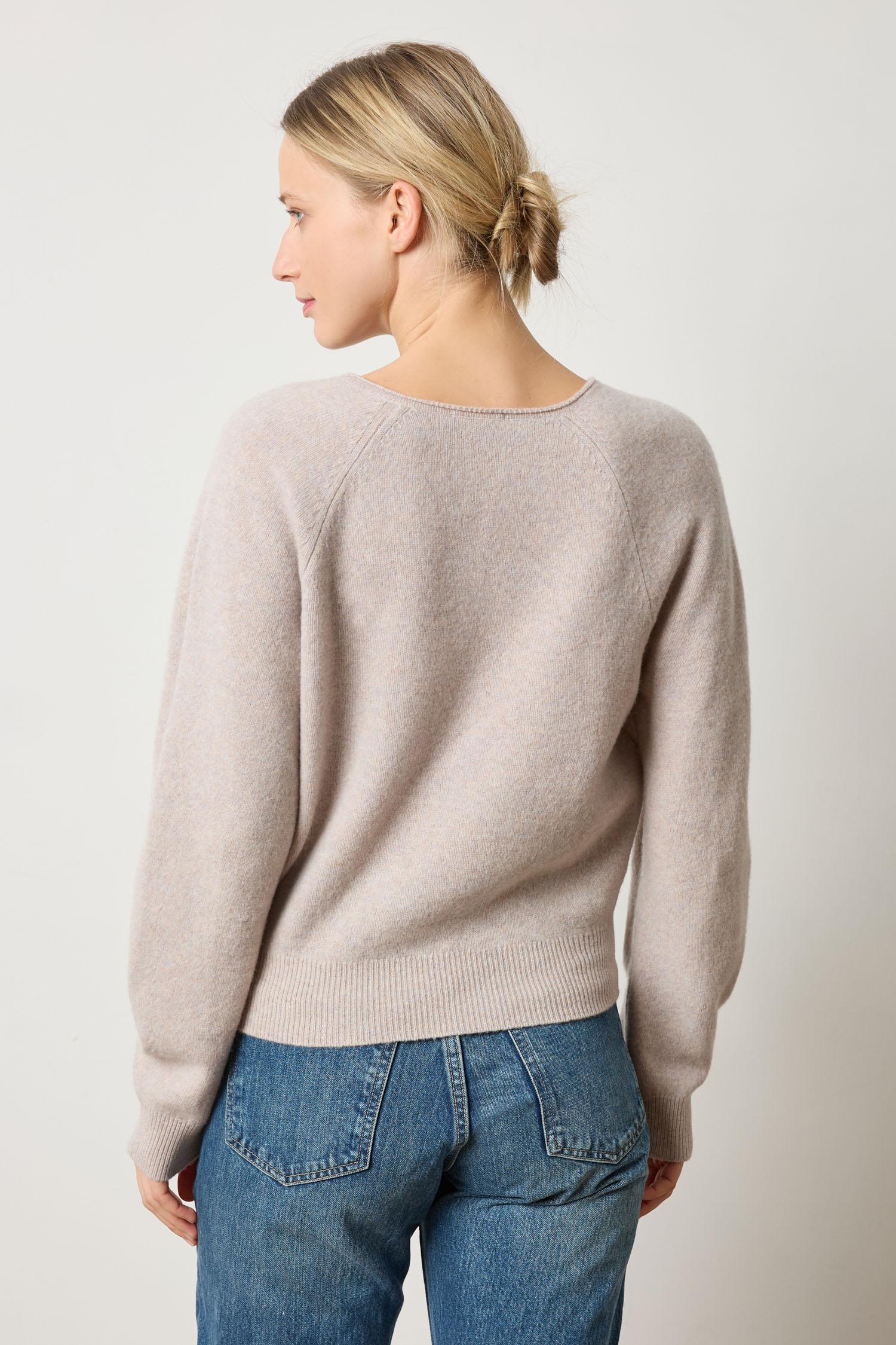 Split Neck Raglan Pullover in color Quartz Image A2