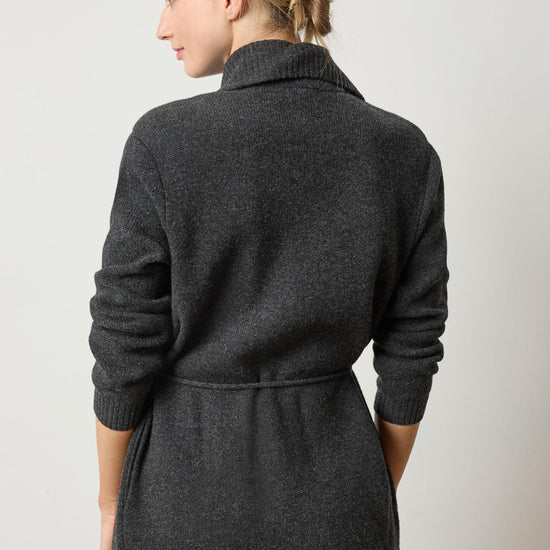 Notch Collar Open Cardigan in color Graphite Image A2