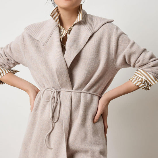 Notch Collar Open Cardigan in color Quartz Image A1
