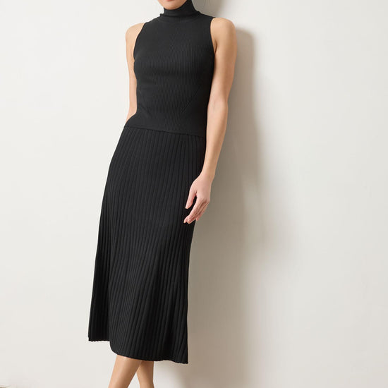 Straight Rib Skirt Womens Skirt Black A0