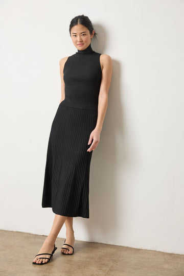 Straight Rib Skirt Womens Skirt Black A0