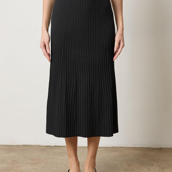Straight Rib Skirt Womens Skirt Black A1