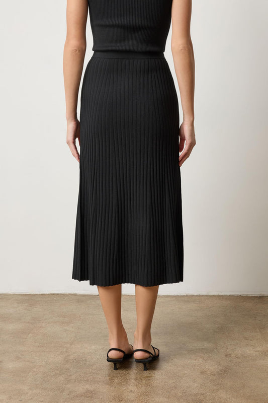 Straight Rib Skirt Womens Skirt Black A2