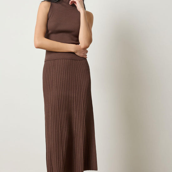 Straight Rib Skirt Womens Skirt Mink A0