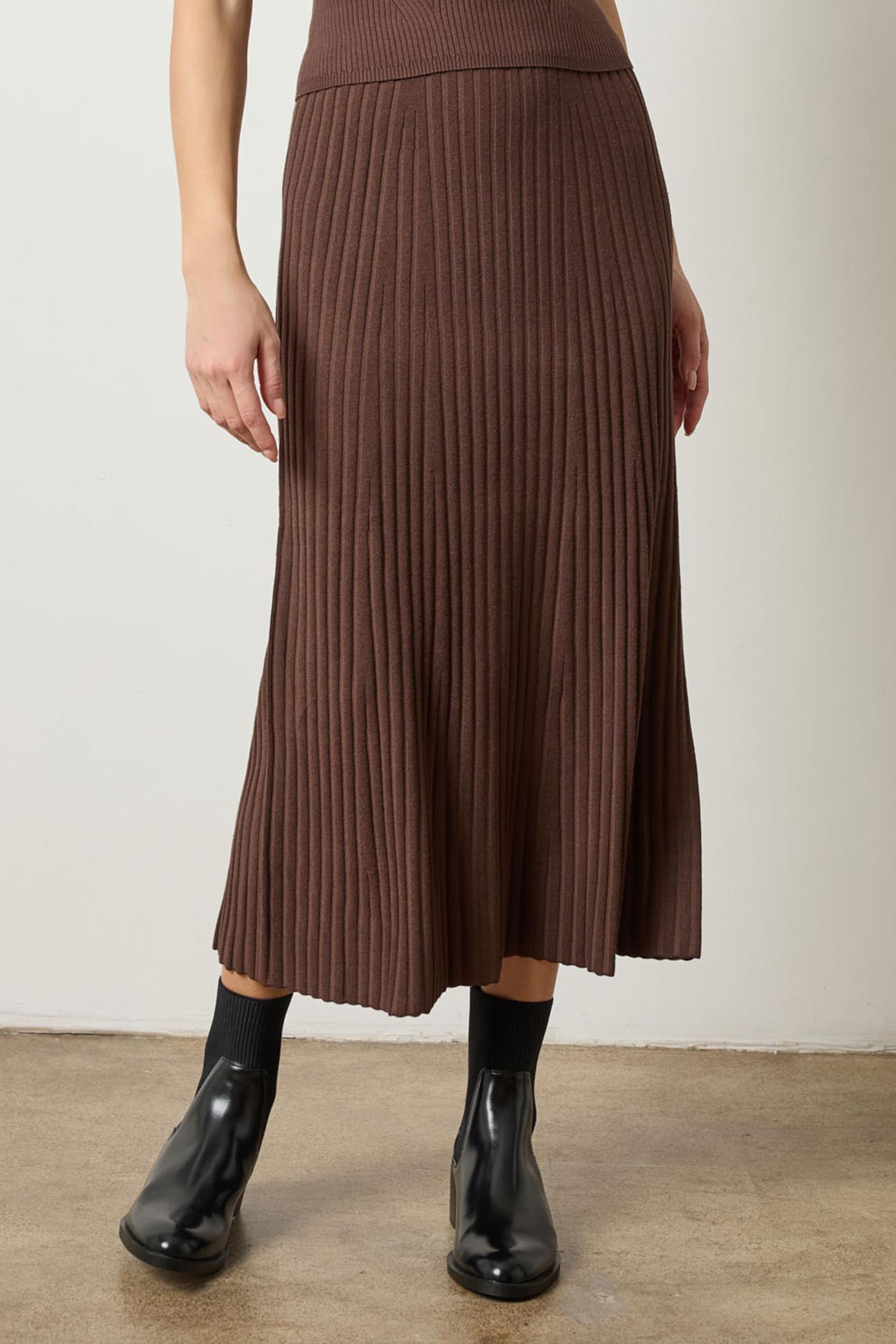 Straight Rib Skirt Womens Skirt Mink A1