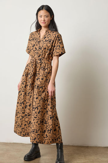 Collared Maxi Shirt Dress Womens Dress Animal Floral A1