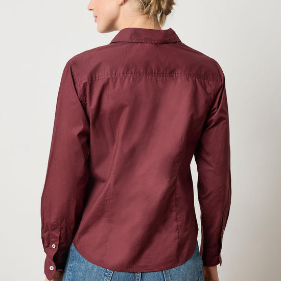 Slim Fit Button Down Womens Top Mulberry A2