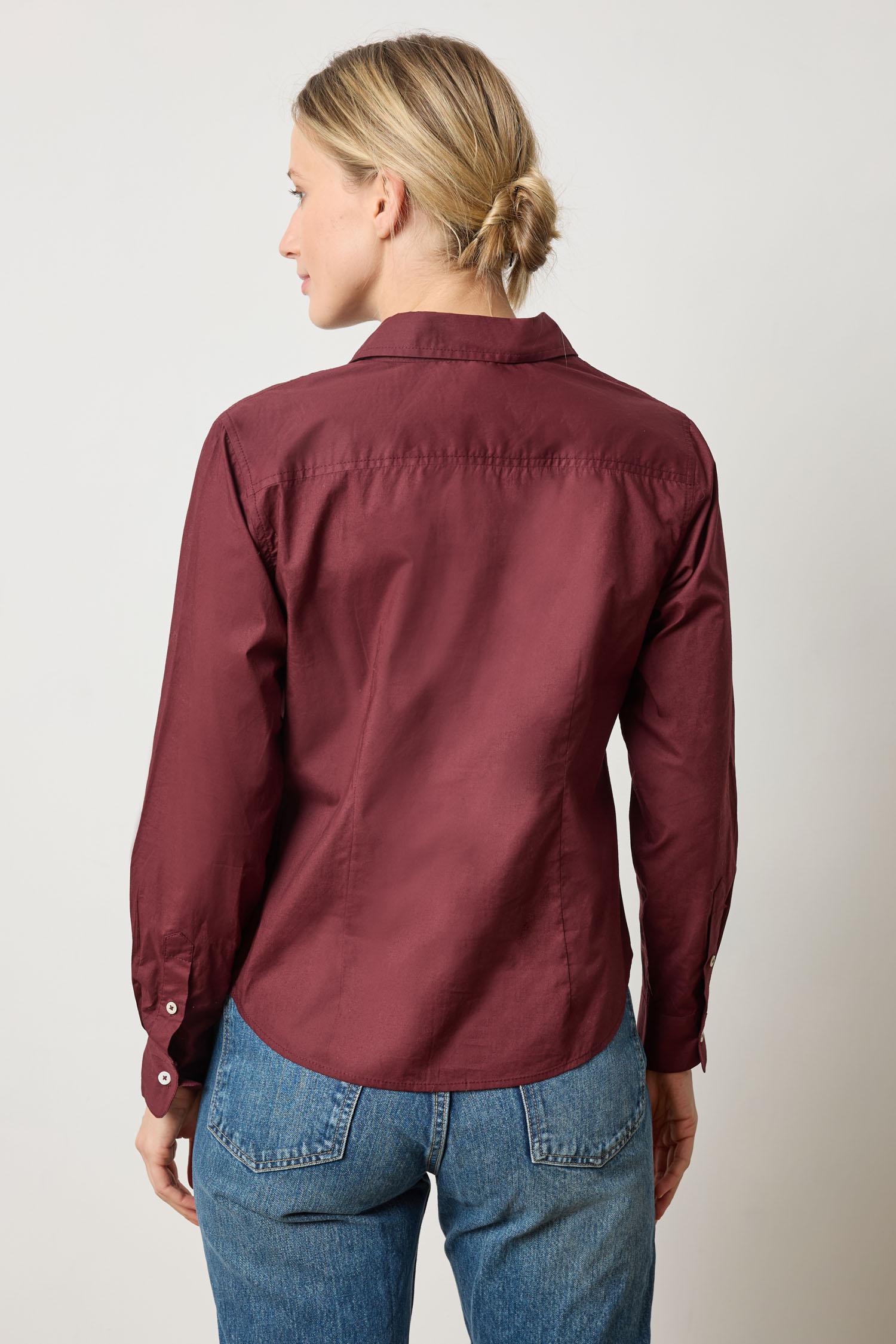 Slim Fit Button Down Womens Top Mulberry A2