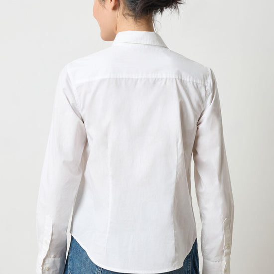 Slim Fit Button Down Womens Top White A2