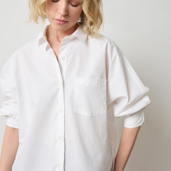 Dolman Sleeve Button Down Shirt Womens Top White A3